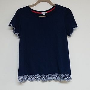 Cropped navy top